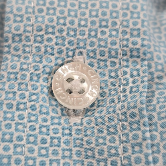 Cinch Modern Fit Button Shirt Men XL Turqouise Geometeric Western Cowboy  Casual - Picture 4 of 11